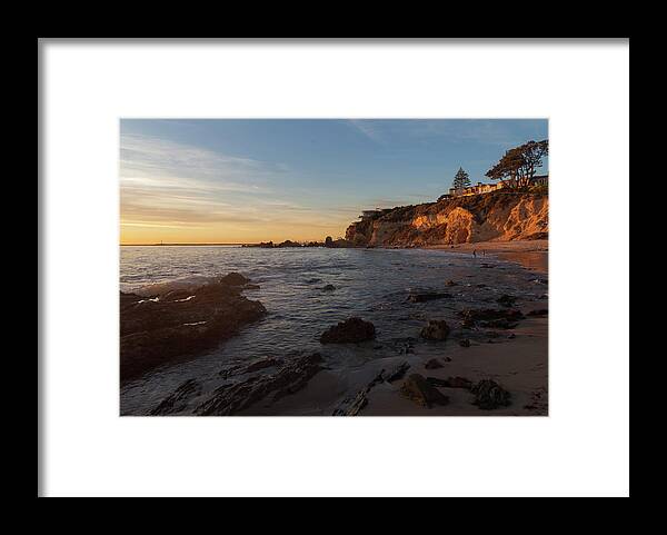 Corona Del Mar Framed Print featuring the photograph Sunset Glow at Corona del Mar by Cliff Wassmann