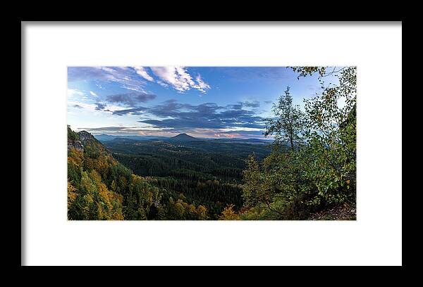 Outdoors Framed Print featuring the photograph Sunset In Bohemian Switzerland by Andreas Levi
