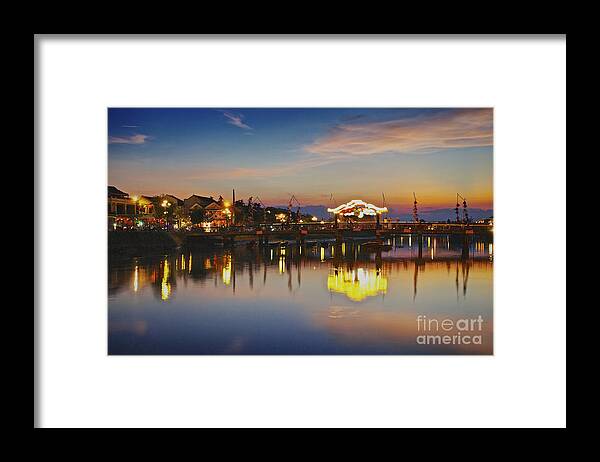 Sunset Framed Print featuring the photograph Sunset in Hoi An Vietnam Southeast Asia by Sam Antonio