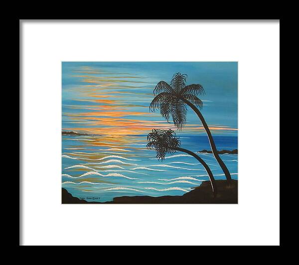 Paradise Framed Print featuring the painting Sunset In Paradise by Carol Sabo