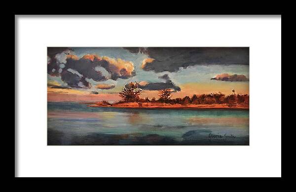 Sunset Framed Print featuring the painting Sunset in Paradise by Gloria Smith