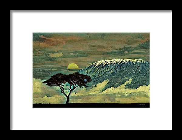 Serengeti Framed Print featuring the mixed media Sunset In Serengeti by Russ Harris