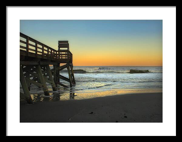 Pier Framed Print featuring the photograph Sunset in the East by Linda Olsen