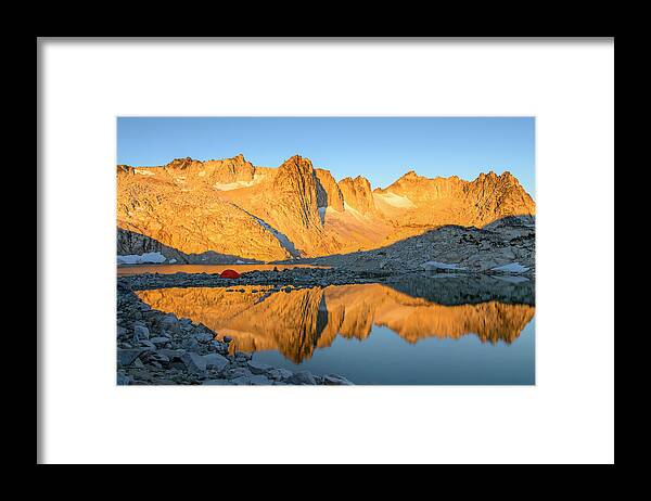 Sunset Framed Print featuring the digital art Sunset in the Enchantments by Michael Lee