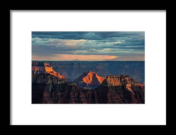 Grand Canyon Framed Print featuring the photograph Sunset lights Angels Gate by Gaelyn Olmsted