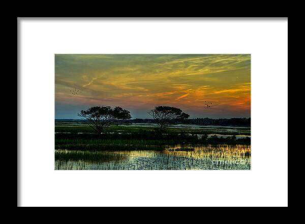 Sunset Framed Print featuring the photograph Sunset Marsh by Kathy Baccari
