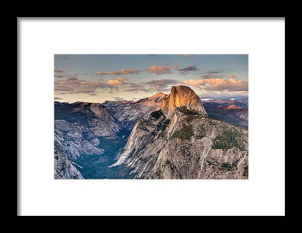 Half Dome Framed Print featuring the photograph Sunset on Half Dome by Adam Mateo Fierro