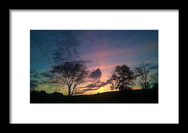 Sun Framed Print featuring the photograph Sunset on Hunton Lane #12 by Carlee Ojeda