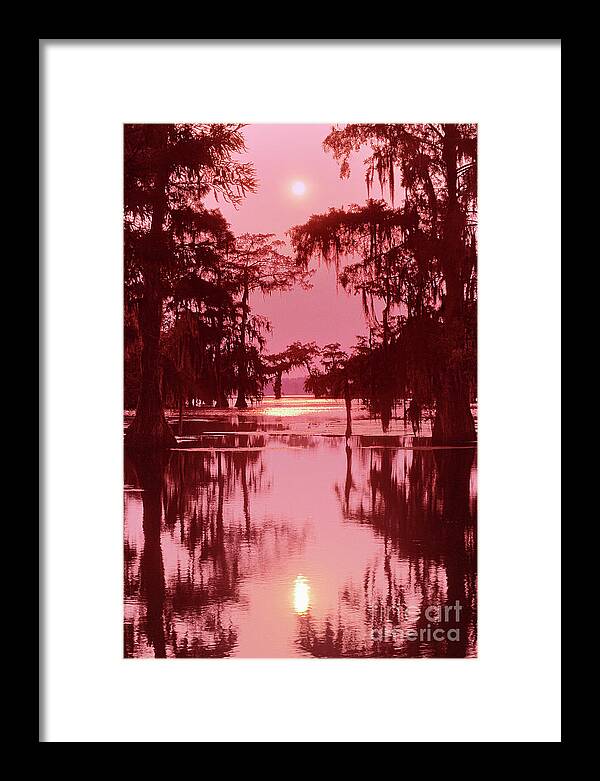 North America Framed Print featuring the photograph Sunset on the Bayou Atchafalaya Basin Louisiana by Dave Welling