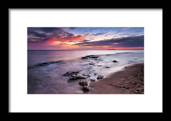 Sancti Petri Framed Print featuring the photograph Sunset on the coast of Chiclana by Hernan Bua