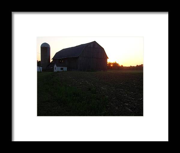Landscape Framed Print featuring the photograph Sunset on the Farm by Todd Zabel