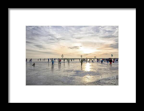 Ice Framed Print featuring the photograph Sunset on the ice by Patricia Hofmeester