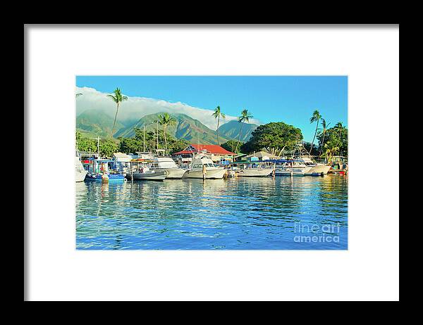 Lahaina Harbour Framed Print featuring the photograph Sunset on the Marina Lahaina Harbour Maui Hawaii by Sharon Mau