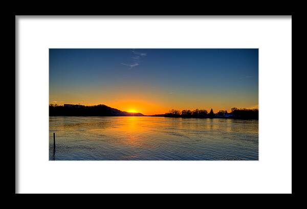 Parkersburg Framed Print featuring the photograph Sunset on the Ohio River by Jonny D