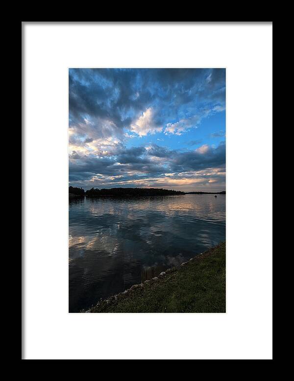 St Lawrence Seaway Framed Print featuring the photograph Sunset On The River by Tom Singleton