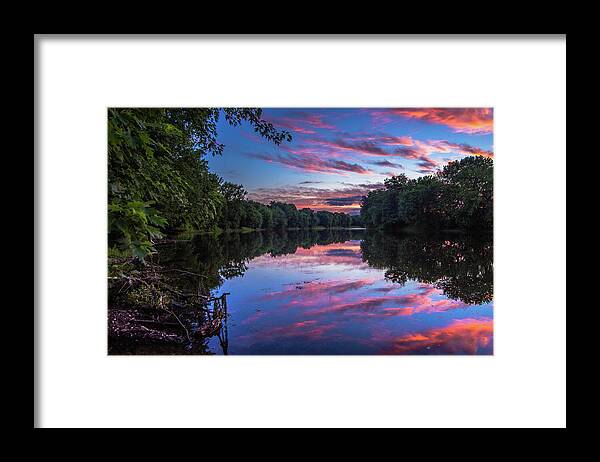 Hudson Valley Framed Print featuring the photograph Sunset On The Wallkill River by John Morzen