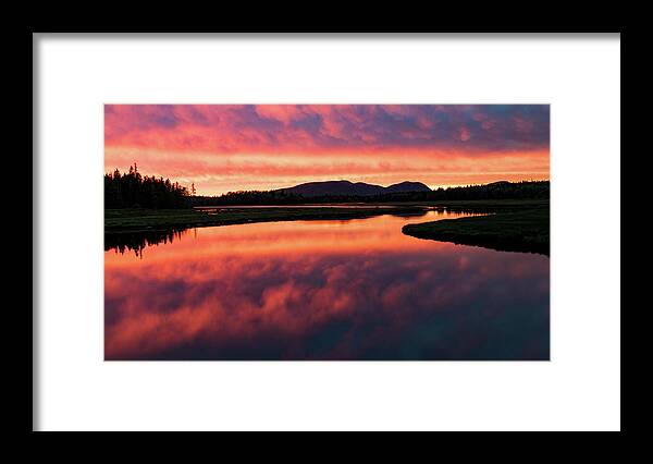 Sunset Framed Print featuring the photograph Sunset over Acadia National Park by Holly Ross
