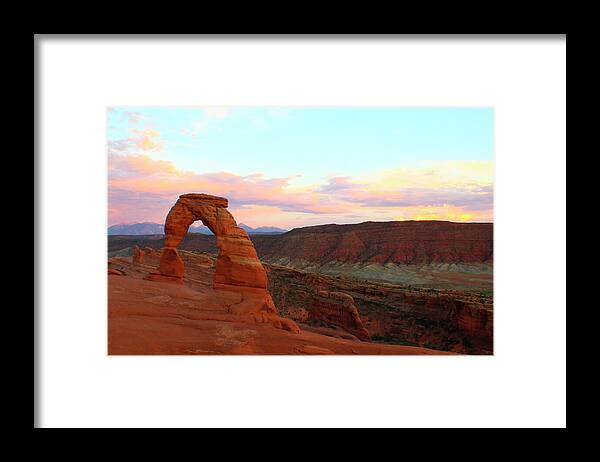  Framed Print featuring the photograph Sunset Over Arches by Jon Emery