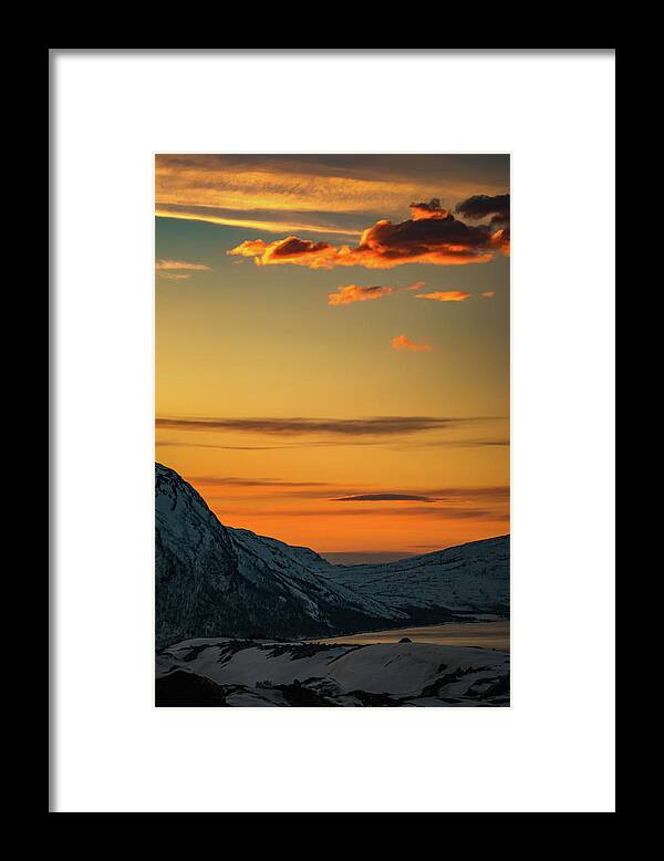 Badderfjorden Framed Print featuring the photograph Sunset Over Badderfjorden Norway by Adam Rainoff
