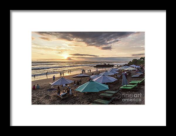 Canggu Framed Print featuring the photograph Sunset over Canggu beach in Bali by Didier Marti