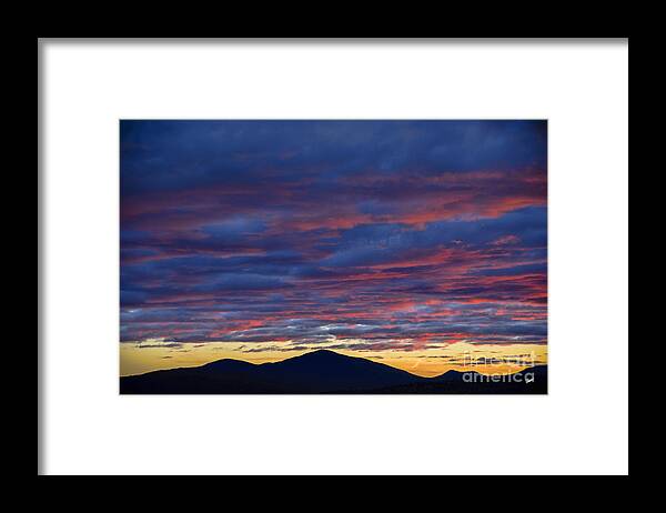 Mount Blue Framed Print featuring the photograph Sunset over Mount Blue by Alana Ranney