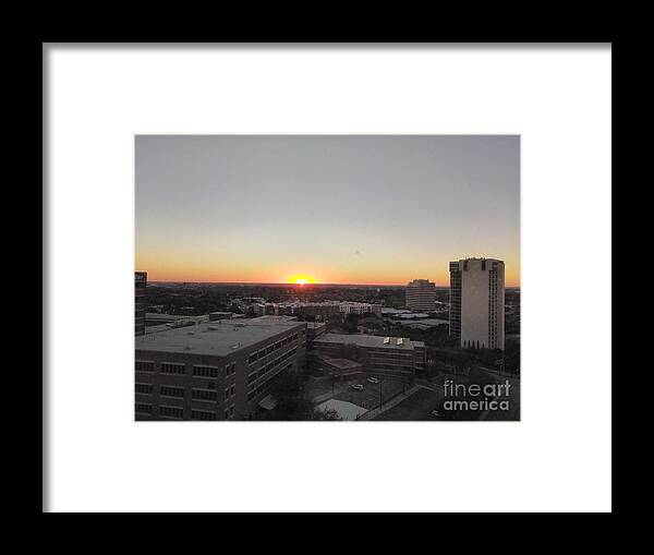 Sunset Framed Print featuring the photograph sunset over San Antonio by Kari Myres