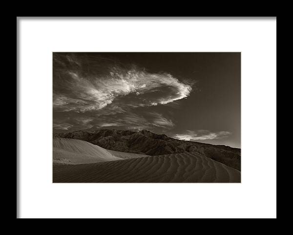 Death Framed Print featuring the photograph Sunset Over Sand Dunes Death Valley by Steve Gadomski