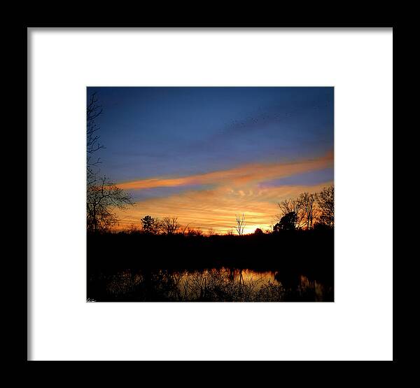 2017-02-07 Framed Print featuring the photograph Sunset Over the Sabine 02 by Phil And Karen Rispin