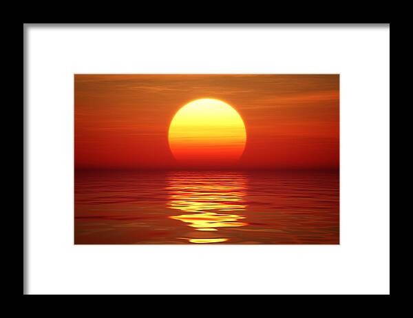 Sunset Framed Print featuring the photograph Sunset over tranqual water by Johan Swanepoel Sunset Framed Print featuring the photograph Sunset over tranqual water by Johan Swanepoel