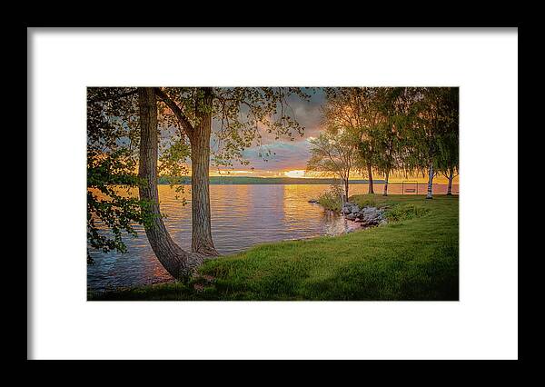 Sunset Park Framed Print featuring the photograph Sunset Park by Susan Rissi Tregoning