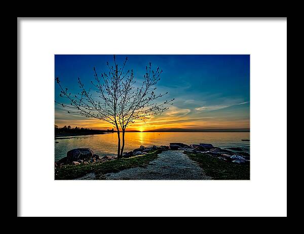Golden Framed Print featuring the photograph Sunset Point by Jeff S PhotoArt