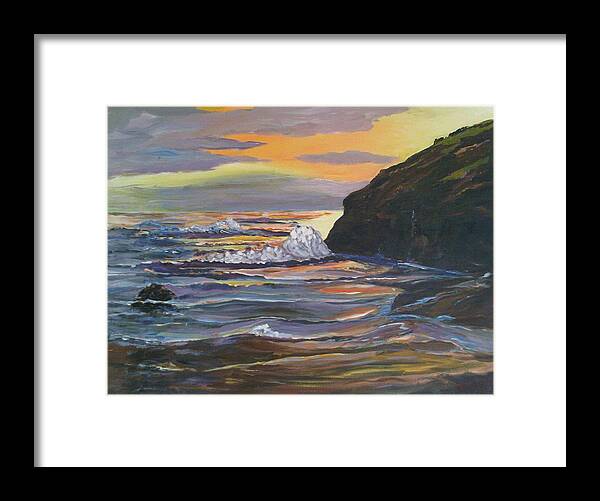 Sunset Framed Print featuring the painting Sunset by Ray Khalife