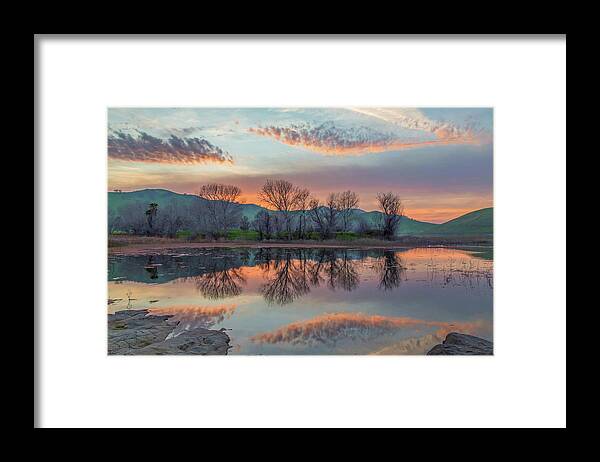 Landscape Framed Print featuring the photograph Sunset Reflection by Marc Crumpler