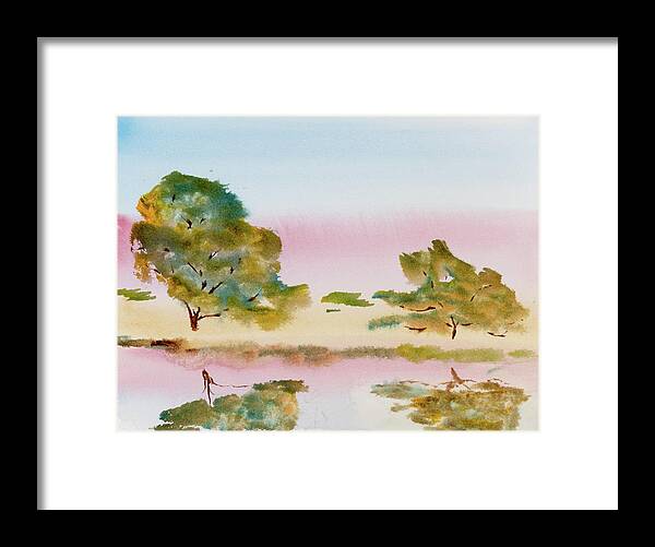 Afternoon Framed Print featuring the painting Reflections at Sunrise by Dorothy Darden
