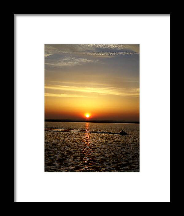 Sunset Ride Framed Print featuring the photograph Sunset Ride by Dark Whimsy