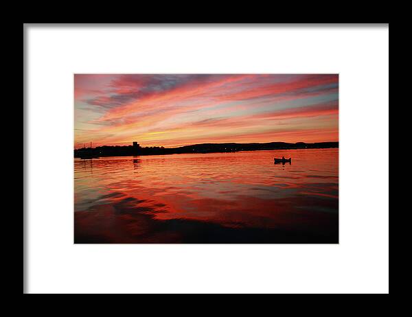 Seascape Framed Print featuring the photograph Sunset Row by Doug Mills