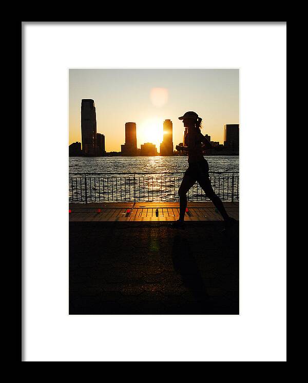 New Framed Print featuring the photograph Sunset Runner by James Kirkikis