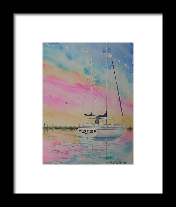 Sunset Sail 3 Framed Print featuring the painting Sunset Sail 3 by Warren Thompson