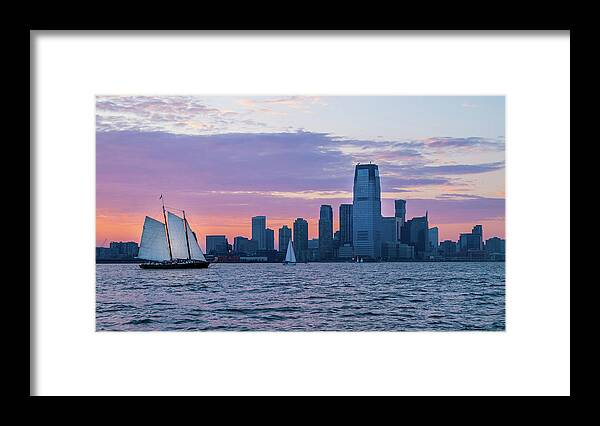 Hudson River Framed Print featuring the photograph Sunset Sail - Hudson River by Frank Mari