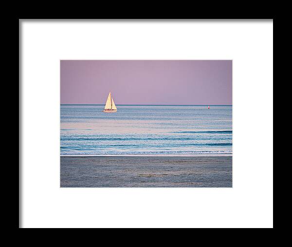 Sail Framed Print featuring the photograph Sunset Sail - Ogunquit -Maine by Steven Ralser