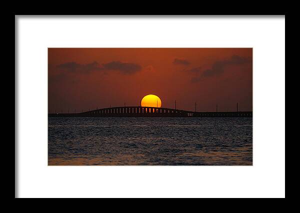 Sunset Framed Print featuring the photograph Sunset Seven Mile Bridge by Lawrence S Richardson Jr