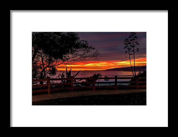 Sunset Silhouettes Framed Print featuring the photograph Sunset Silhouettes by Gene Parks