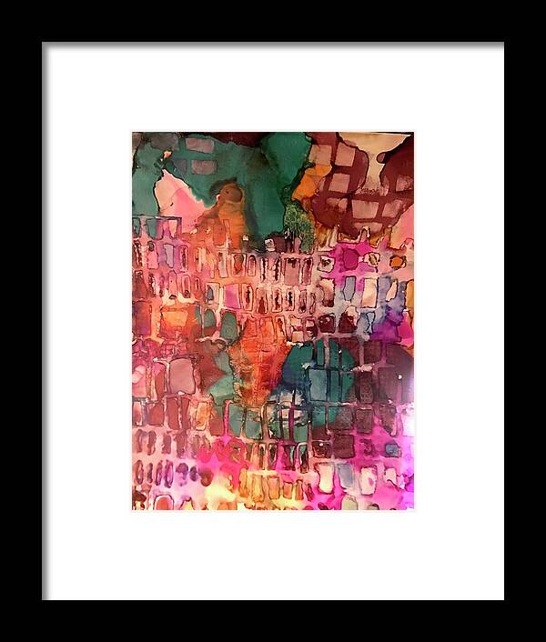 Abstract Framed Print featuring the painting Sunset Strip by Tommy McDonell