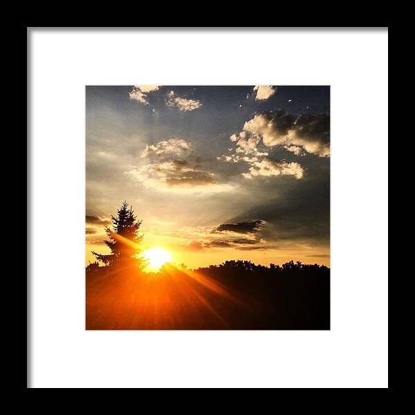 Summer Framed Print featuring the photograph Sunset sunrays by Flavien Gillet