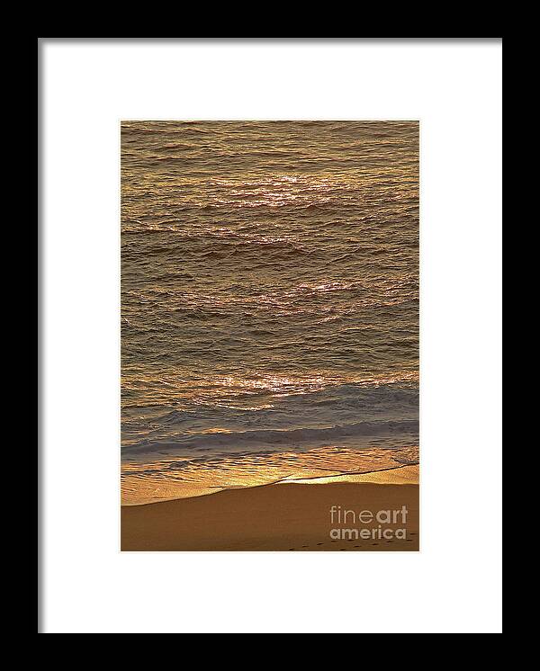 Golden Framed Print featuring the photograph Sunset Waves Over Carmel Beach by Charlene Mitchell