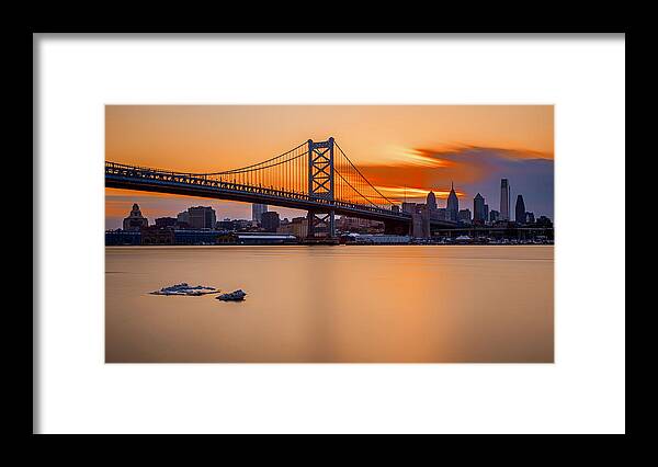 Philadelphia Framed Print featuring the photograph Sunsets fire by Rob Dietrich
