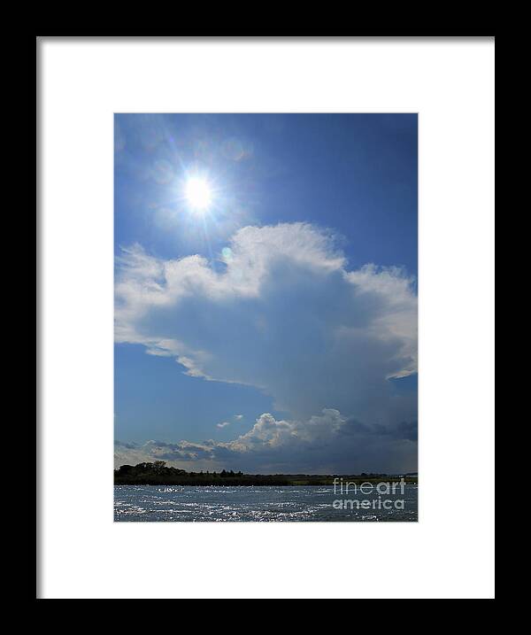 Landscape Framed Print featuring the photograph Sunshine, Clouds and the Bay by Mary Haber