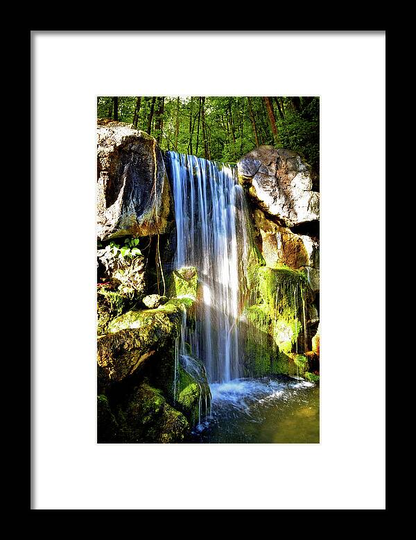 Hawaii Waterfall Framed Print featuring the photograph Sunshine Falls by Lisa Lambert-Shank