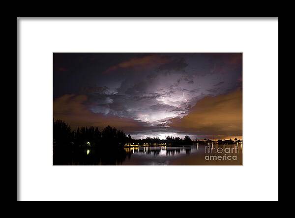 Lightning Framed Print featuring the photograph Sunsplash Nights by Quinn Sedam