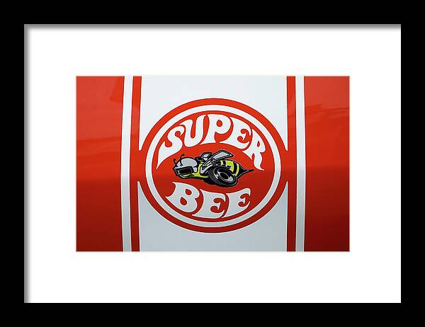 Dodge Framed Print featuring the photograph Super Bee Emblem by Mike McGlothlen